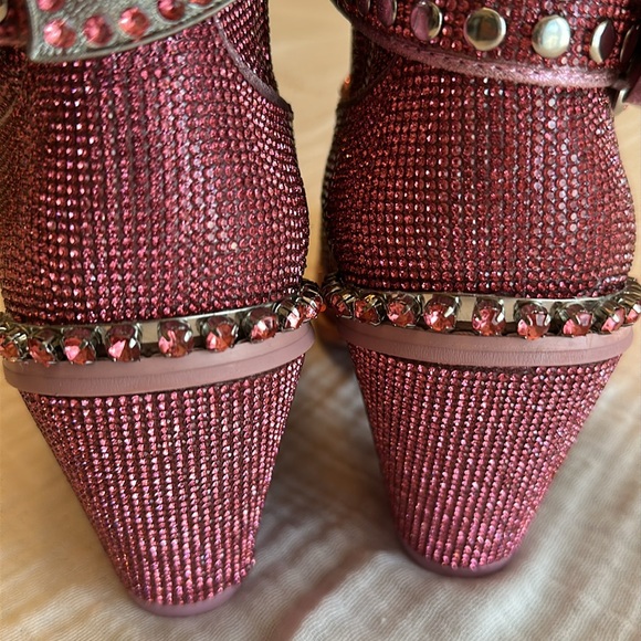 Dolls Kill Sheriff Shine Cowboy Boots - Barbie Pink Bling - Picture 11 of 11